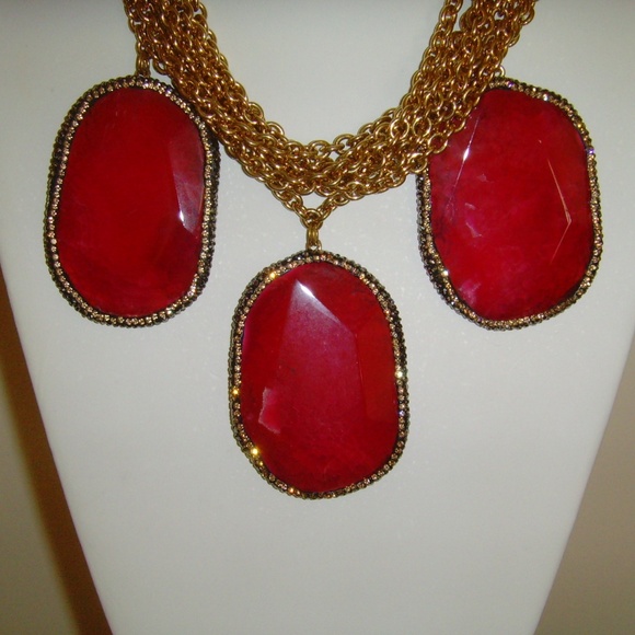 Gold-Tone and Lucite Multi-Strand Necklace - Picture 7 of 14